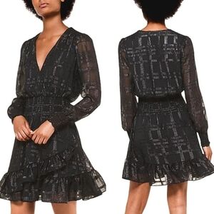 MICHAEL Michael KorsPlaid Jacquard Ruffled Dress